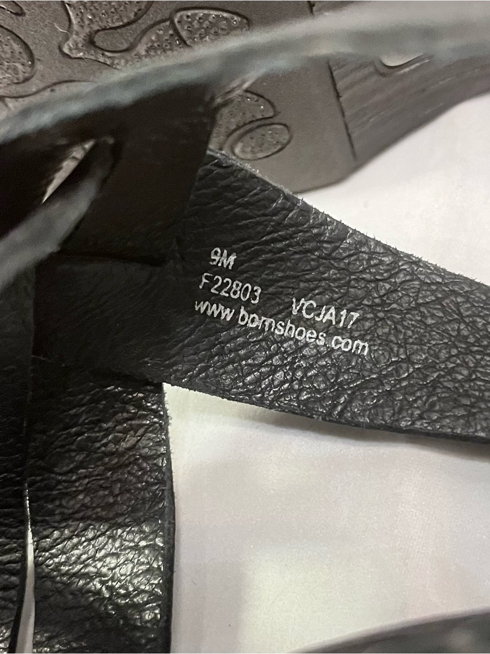 Born Black Leather Crisscross Wedge Sandals - Picture 6 of 6
